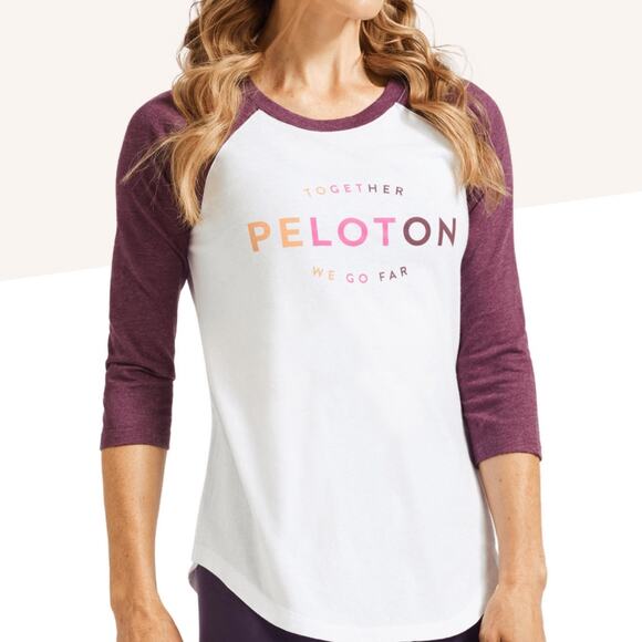 Peloton White Logo Baseball Tee Sz XL - Picture 1 of 13